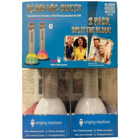 Singing Machine Bling Duets Wireless Walkie-Talkie Microphone, 2pk - Picture 1 of 2